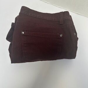 ZARA BASIC Mid-Rise Jeans Eggplant Burgundy‎ Color size 6